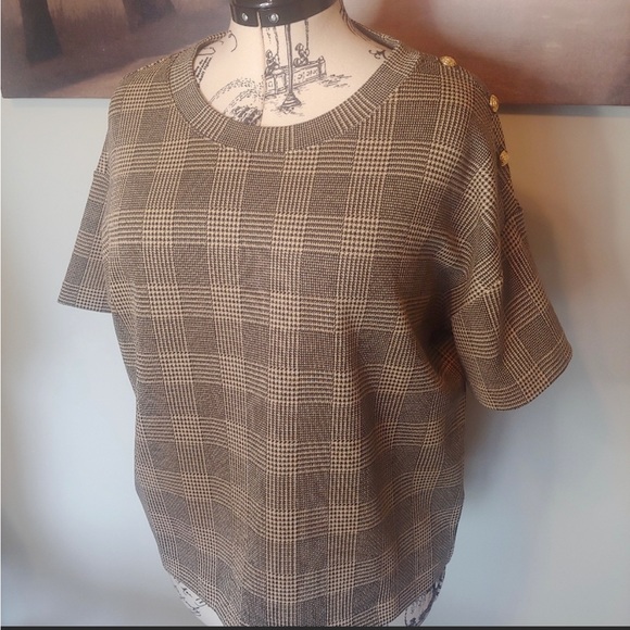 🖤Ralph Lauren Houndstooth Top LG - Picture 4 of 4